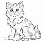 Magical Maine Coon in Aesthetic Background Coloring Sheets 3
