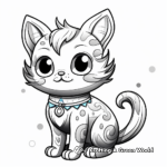 Magical Rainbow Cat Coloring Pages 1
