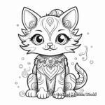 Magical Rainbow Cat Coloring Pages 3