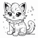 Magical Rainbow Cat Coloring Pages 4
