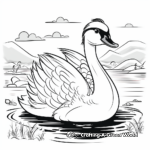 Magical Swan Princess Coloring Pages 1