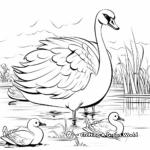 Magical Swan Princess Coloring Pages 2