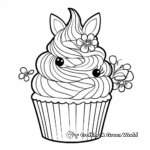 Magical Unicorn Cupcake Coloring Pages 1