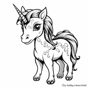 Magical Unicorn Vector Coloring Pages 3