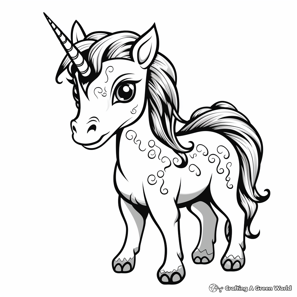 Magical Unicorn Vector Coloring Pages 3