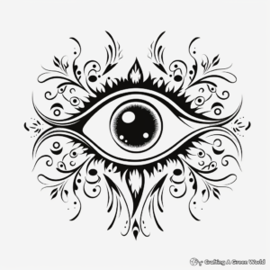 Magnificent Persian Evil Eye Coloring Pages 1