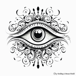 Magnificent Persian Evil Eye Coloring Pages 3