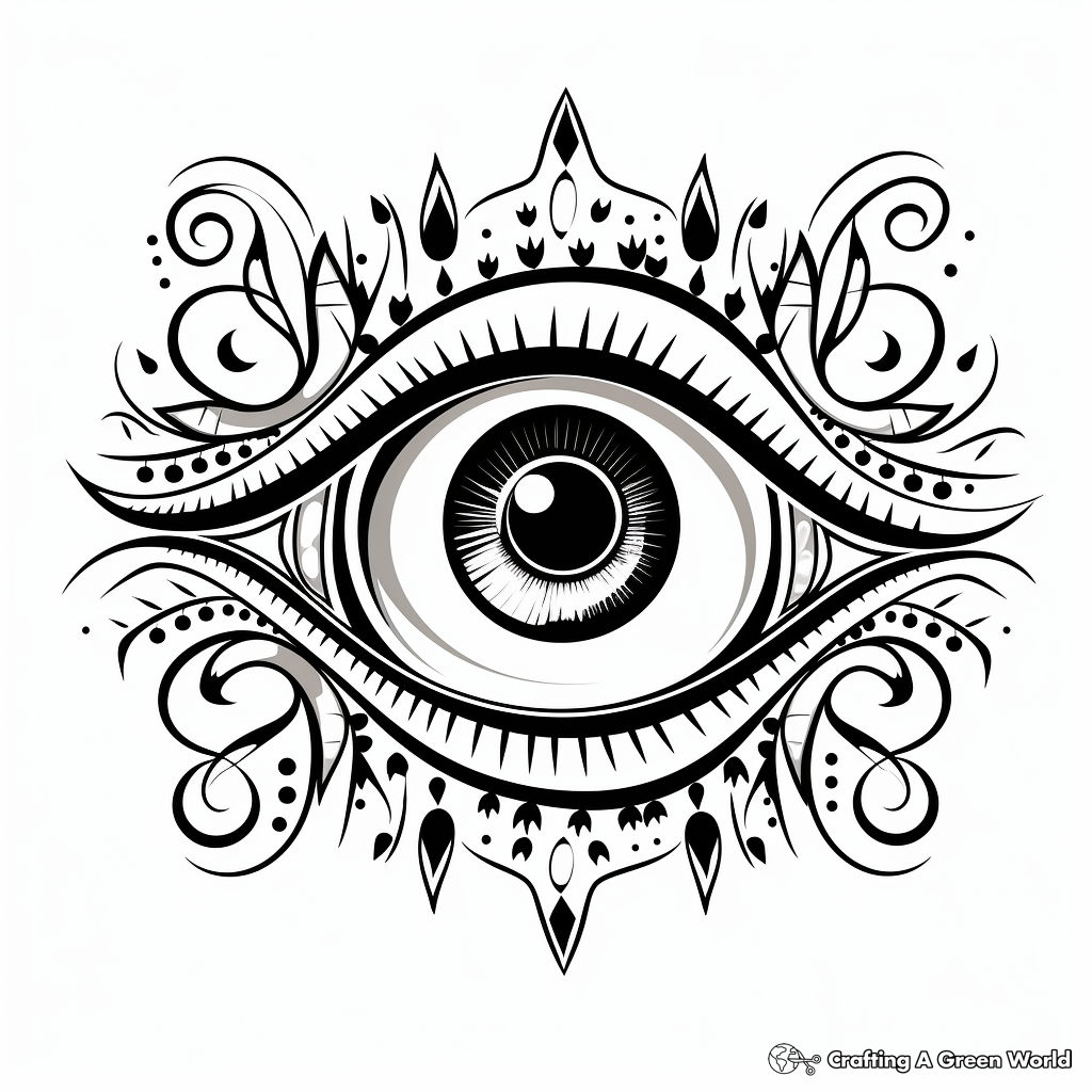 Magnificent Persian Evil Eye Coloring Pages 4