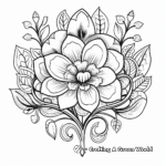 Magnolia and Love Heart Coloring Pages 1