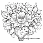 Magnolia and Love Heart Coloring Pages 2