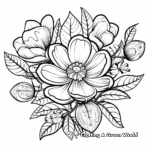 Magnolia and Love Heart Coloring Pages 4