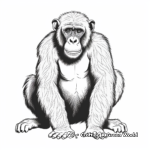 Majestic Alpha Male Chimpanzee Coloring Pages 1