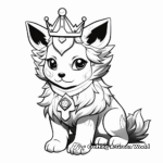 Majestic Anime Wolf King and Pup Coloring Pages 2