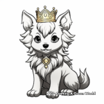 Majestic Anime Wolf King and Pup Coloring Pages 3