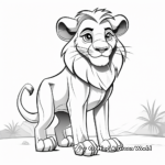Majestic Cartoon Lion King Coloring Pages 1