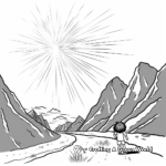 Majestic Comet Over the Mountains Coloring Sheets 2