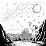 Majestic Comet Over the Mountains Coloring Sheets 3