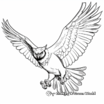 Majestic Great Horned Owl in Flight Coloring Pages 4
