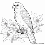 Majestic Hawk and Hibiscus Coloring Pages for Adults 2