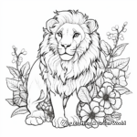 Majestic Lion with Marigold Coloring Pages 4