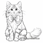 Majestic Maine Coon Cat with Bow Coloring Pages 4
