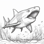 Majestic Megalodon Underwater Coloring Pages 4
