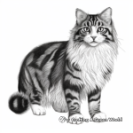 Majestic Norwegian Forest Cat Coloring Pages 1