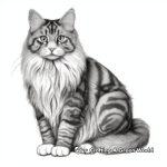 Majestic Norwegian Forest Cat Coloring Pages 4