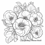 Majestic Peonies and Hearts Coloring Pages 4