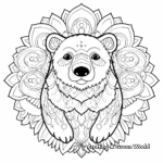 Majestic Polar Bear Winter Mandala Coloring Pages 1