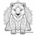 Majestic Polar Bear Winter Mandala Coloring Pages 4