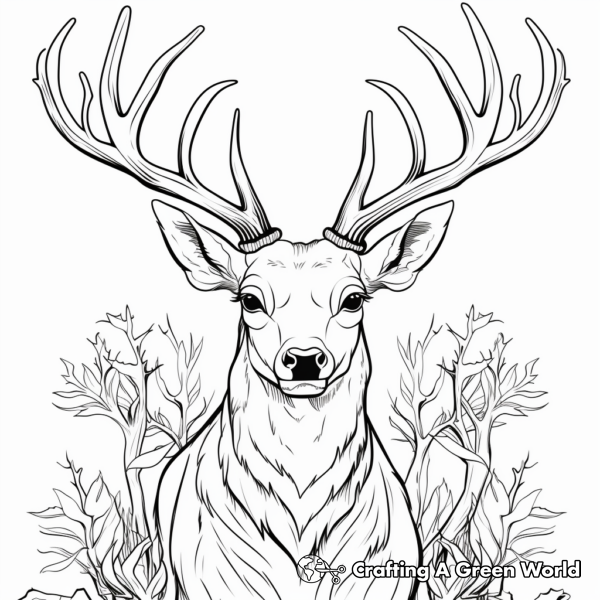 Deer Head Coloring Pages - Free &amp; Printable!