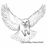 Majestic Snowy Owl in Mid-Flight Coloring Pages 3