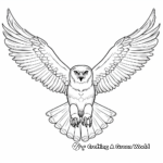 Majestic Snowy Owl in Mid-Flight Coloring Pages 4