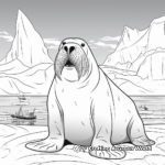 Majestic Walrus Coloring Pages in Arctic Scenery 3
