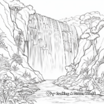Majestic Waterfall Landscape Coloring Pages for Adults 4
