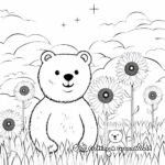 Mama Bear in a Flower Field Coloring Pages 3