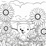 Mama Bear in a Flower Field Coloring Pages 4