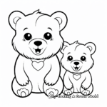 Mama Bear with Twins Coloring Pages 1