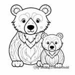 Mama Bear with Twins Coloring Pages 4