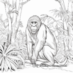 Mandril in the Wild: Jungle-Scene Coloring Pages 2