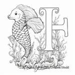 Marine Alphabet Coloring Pages: Aquatic animals and letters 2