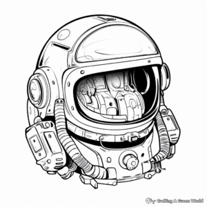 Mars Rover Astronaut Helmet Coloring Pages 1