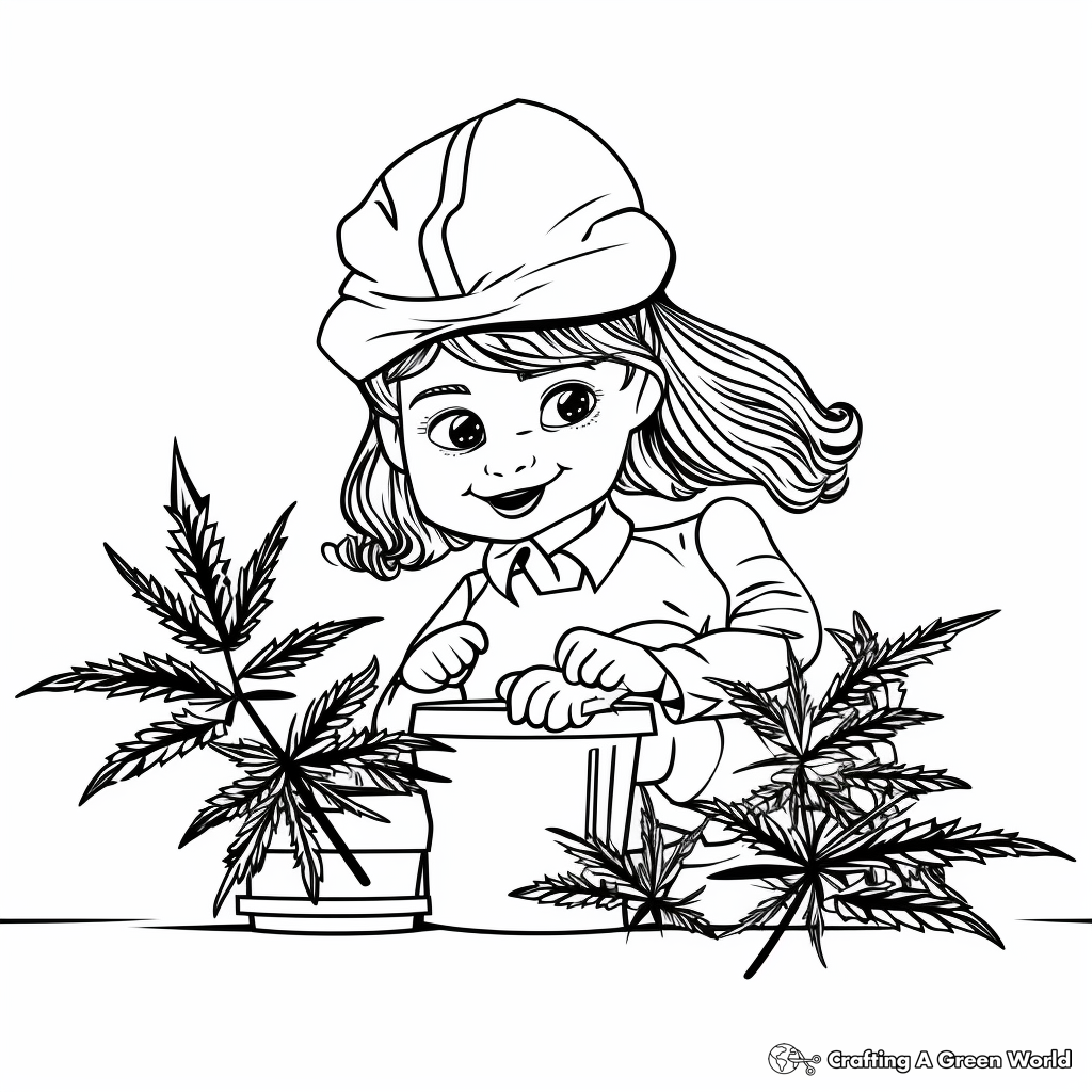 Medical Cannabis Plant Coloring Pages 2