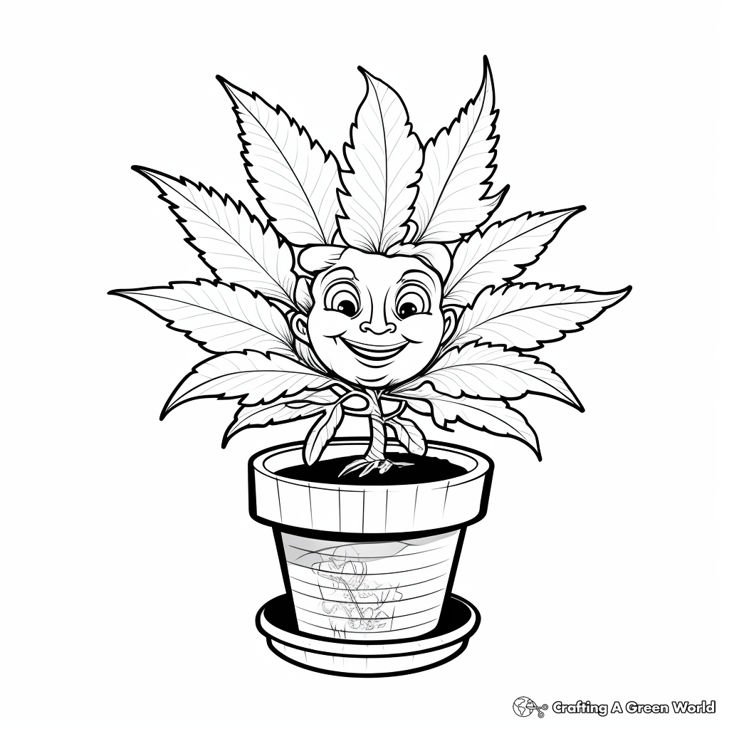 Medical Cannabis Plant Coloring Pages 3