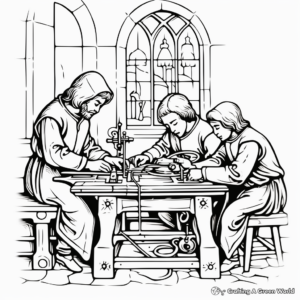 Medieval Craftsmen and Artisans Coloring Pages 3