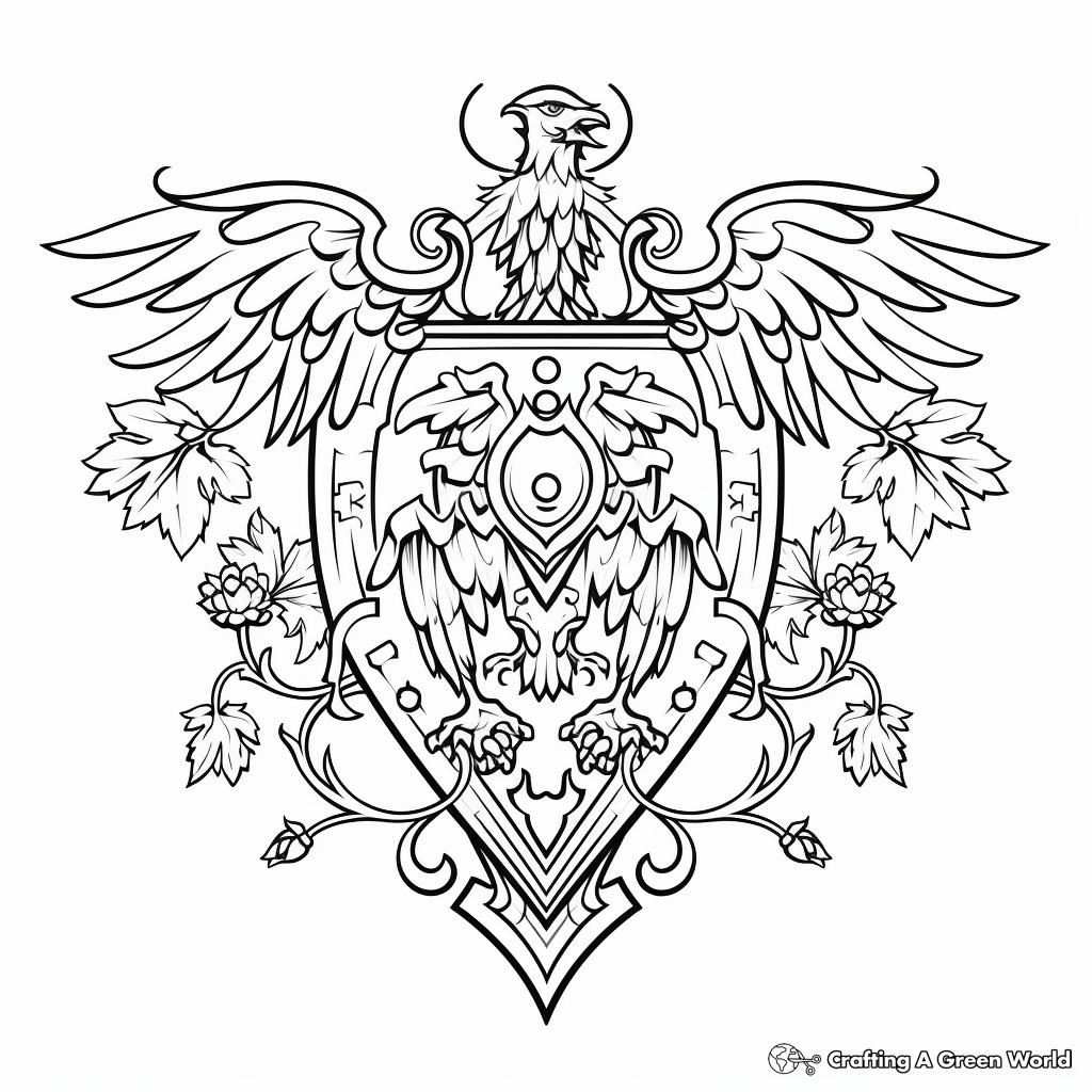 Medieval Heraldry: Coat of Arms Coloring Pages 1