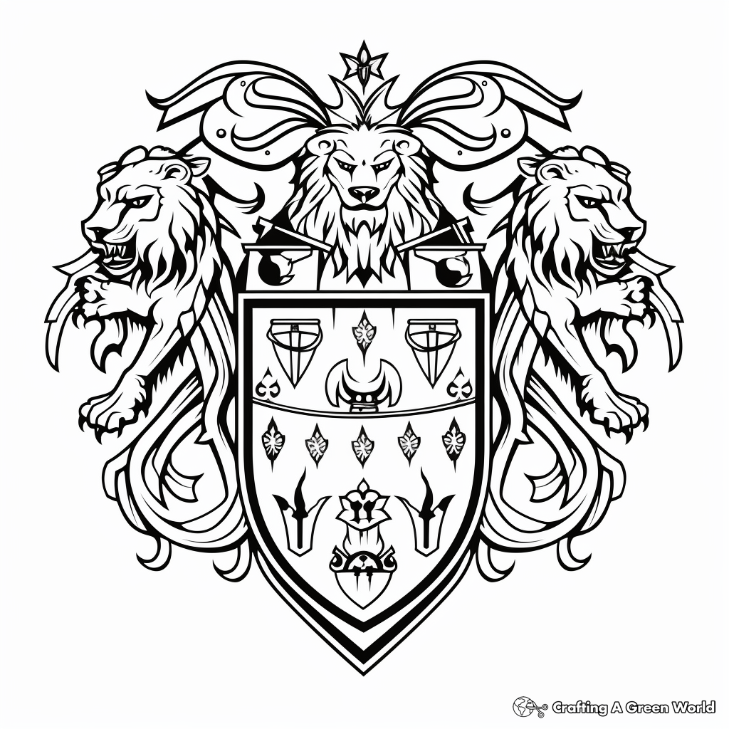 Medieval Heraldry: Coat of Arms Coloring Pages 4