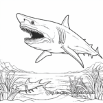 Megalodon vs Great White Shark Coloring Pages 2