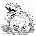 Megalosaurus and Prehistoric Flora Coloring Pages 2
